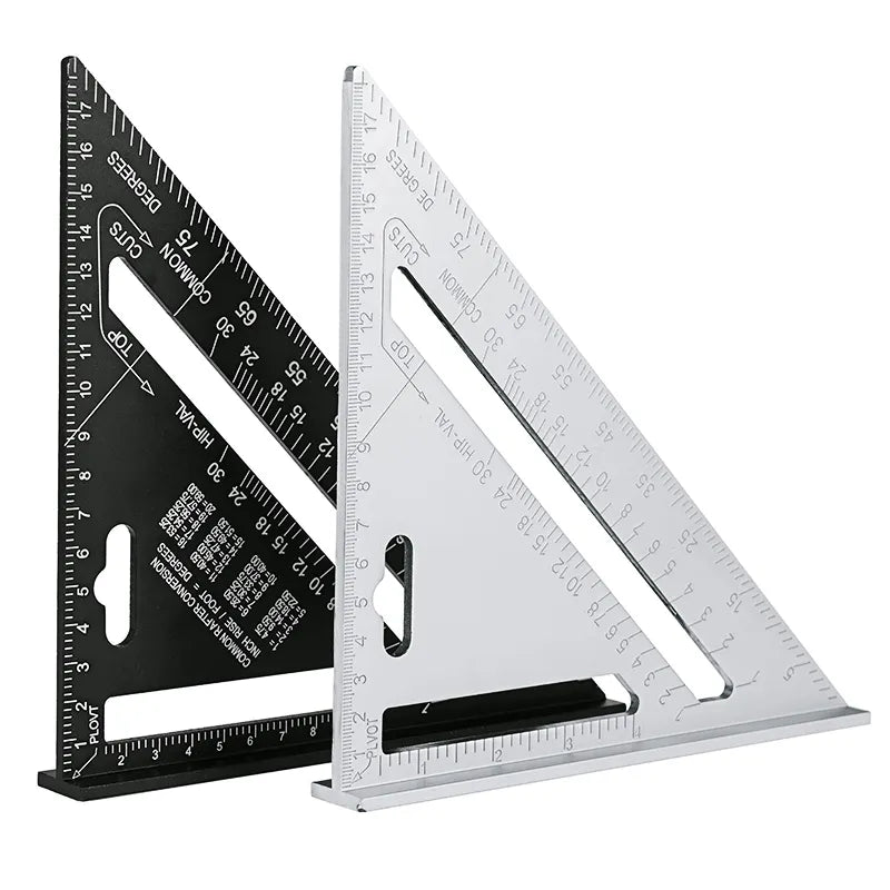 7inch Metric Triangle Ruler Aluminum Alloy Angle Protractor Speed Metric Square Measuring Ruler for Woodworker Carpenter Tool