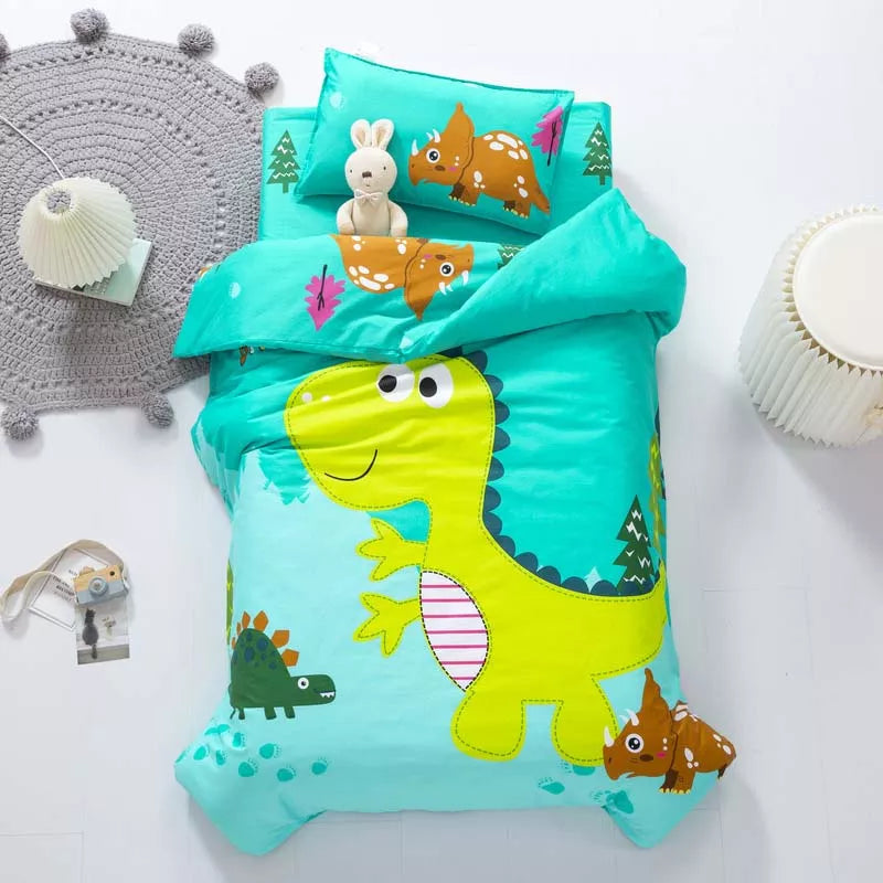 Cotton 3pcs/set Kindergarten Quilt Cartoon Children's Room Bedding Set Baby Crib Quilt Cover Bed Sheets Without Filling Soft