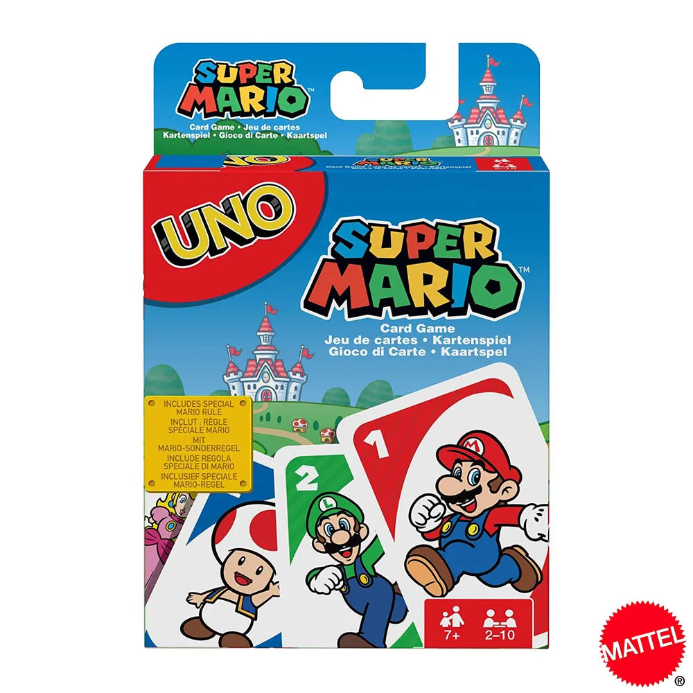 Mattel UNO Super Mario Card Games Family Funny Entertainment Board Game Poker Kids Toys Playing Cards