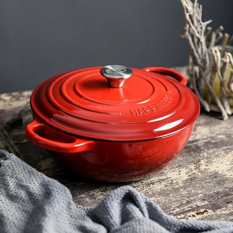 Solid Color Casserole Cast Iron Cookware Clay Pot Cooking Casserole Kitchen Accessories Kookgerei Home Products