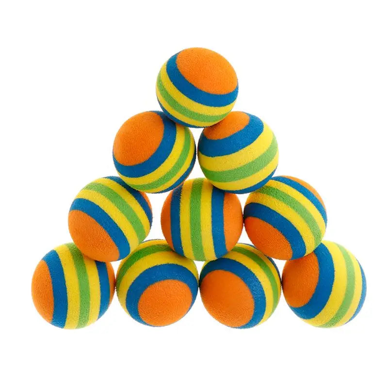 10 Pcs/Set Rainbow Ball Pet Toys EVA Soft Interactive Cat Dog Puppy Kitten Play Funny Colorful Gifts Chew Balls Pets Products