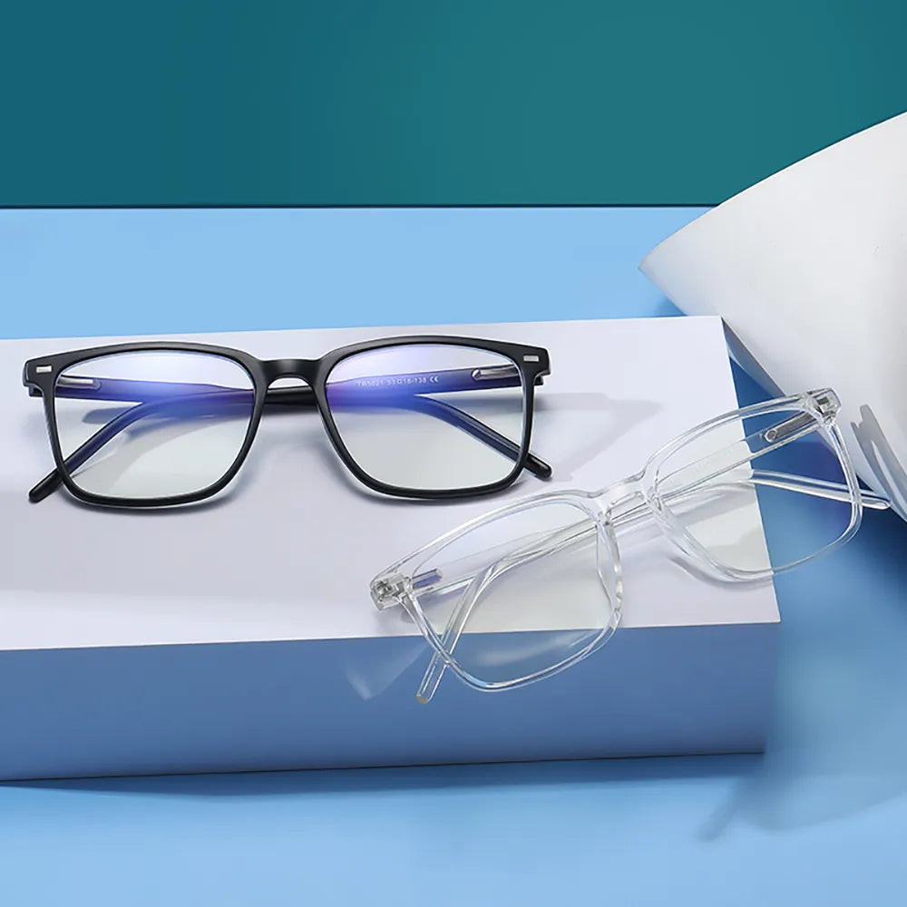 2023 Trending Blue Light Blocking Men's Glasses Gaming TR90 Matte Black Anti Ray Eyeglasses Women Transparent Fashion Eyewear