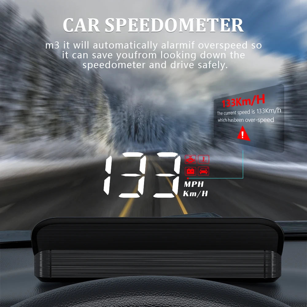 WYING M3 Auto OBD2 GPS Head-Up Display Auto Electronics HUD Projector Display Digital Car Speedometer Accessories For All Car