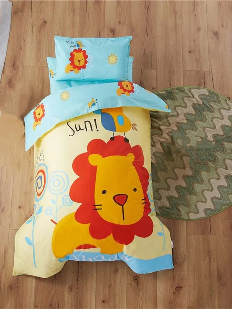 Cotton 3pcs/set Kindergarten Quilt Cartoon Children's Room Bedding Set Baby Crib Quilt Cover Bed Sheets Without Filling Soft