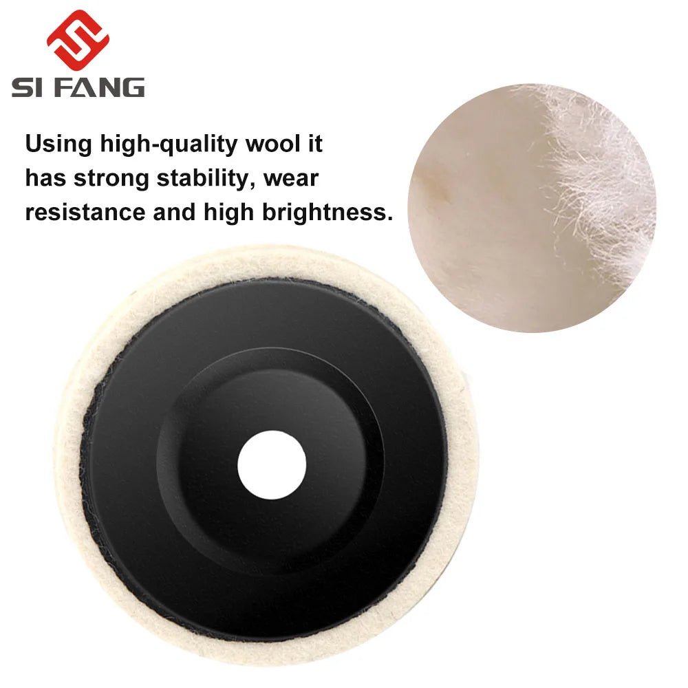 SIFANG 50mm/75mm Wool Polishing Wheel Polishing Pads Angle Grinder Wheel Felt Polishing Disc for Metal Marble Glass Ceramic 1PC