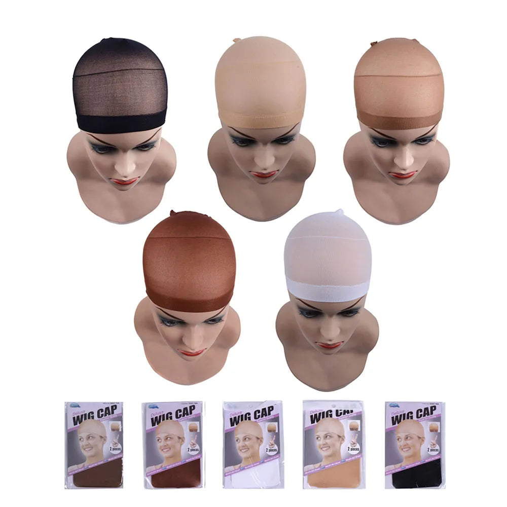2 pcs/ Pack Wig Caps Hair NetS Weave  Hairnets Wig Nets Stretch Mesh Caps Stocking Caps  for Making Wigs Free Size