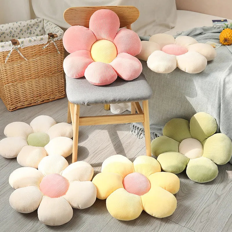35CM Colorful Flowers Plush Pillow Plant Petal Cushion Stuffed Toys for Girls Baby Home Decor Gift