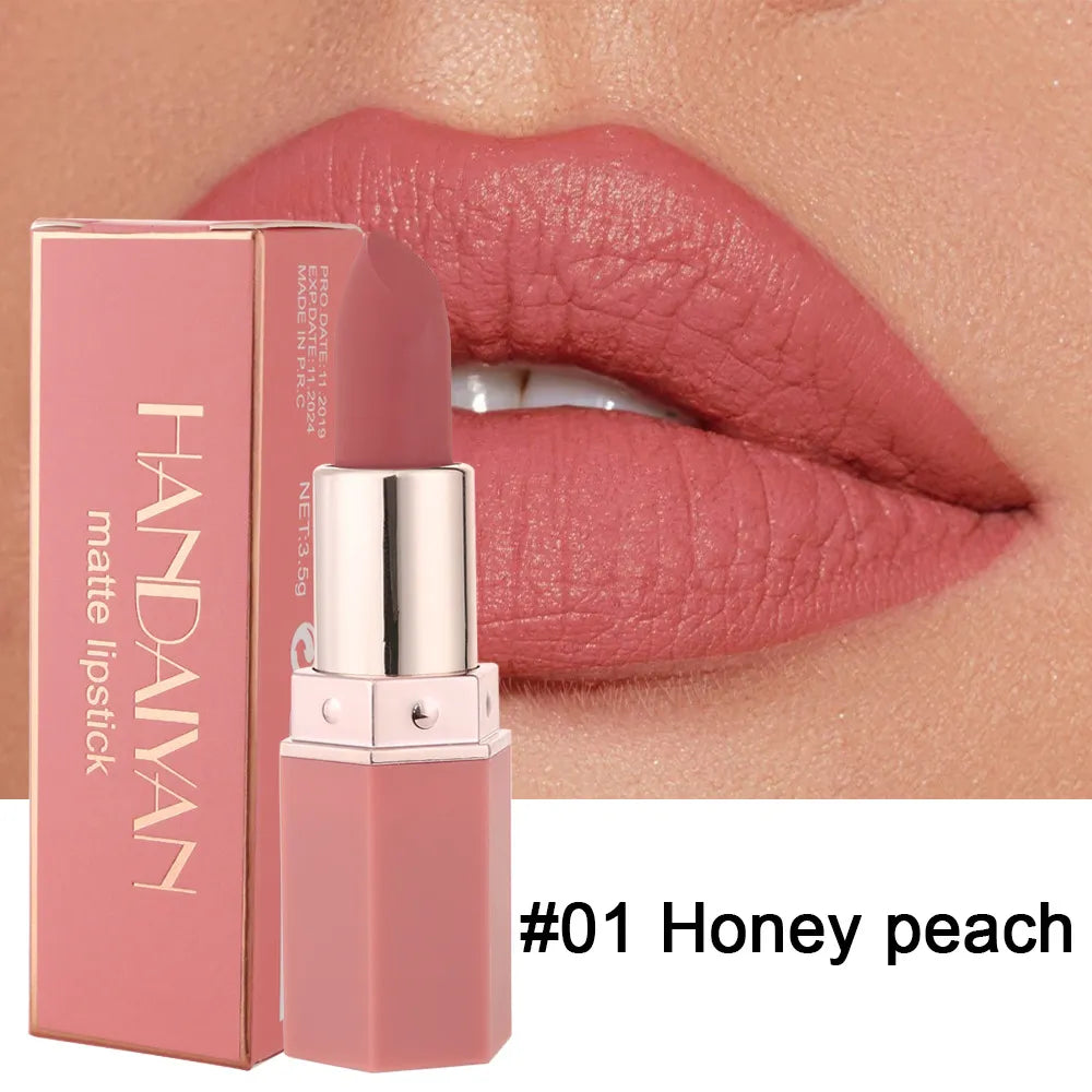 HANDAIYAN 6 Colors Matte Lipstick Beauty Lip Gloss LippenstiftTinted Balm 24 Hours Waterproof Makeup