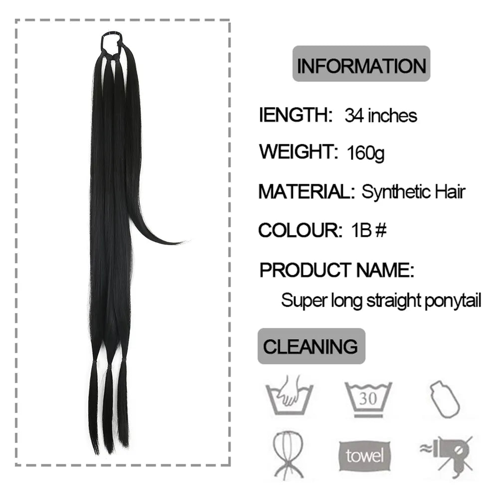 DIY Ponytail Extensions Synthetic Boxing Braids Ponytail Hair Rope For Women High Temperature Fiber Black Brown Ponytail
