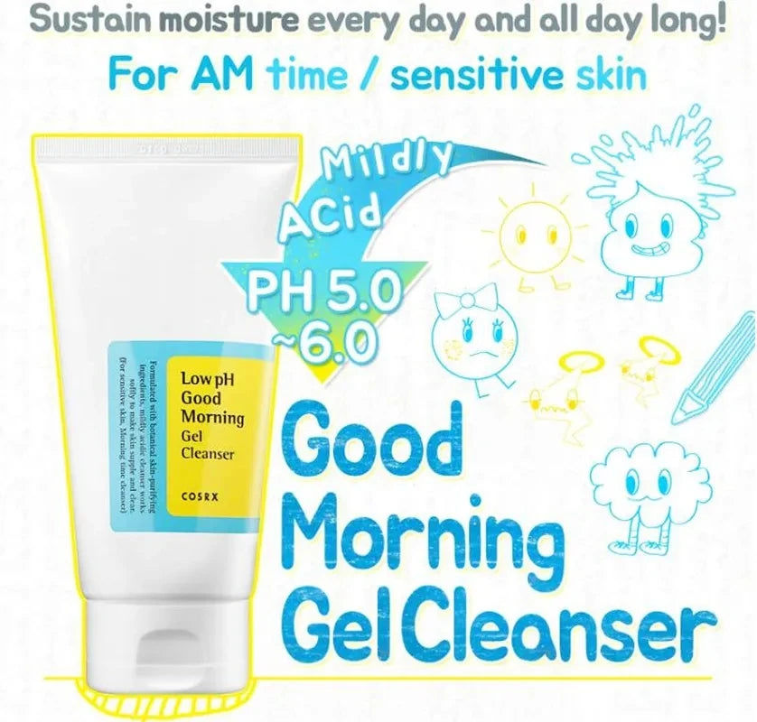 COSRX Low pH Good Morning Gel Cleanser  Face Moisturizer Whitening Anti Wrinkle Cleanser Dry Skin Oil Limpiador Facial 150ml