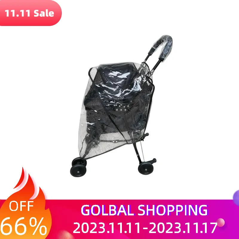 Carrier Accessories Protection Windproof Portable Dog Stroller Cover Pet Warm Outdoor Travel Foldable Waterproof Clear Plastic