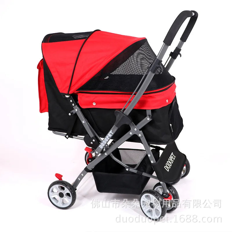 Dog Cat Carrier Pet Buggy Stroller Bag Carriage House Outdoor Walking Shopping Trip Kennel Pram Folding 30kg