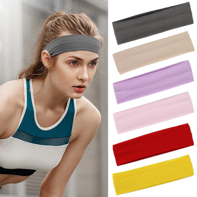 Fashion Sports Headbands For Women Solid Elastic Hair Bands Running Fitness Yoga Hair Bands Stretch Makeup Hair Accessories Hot