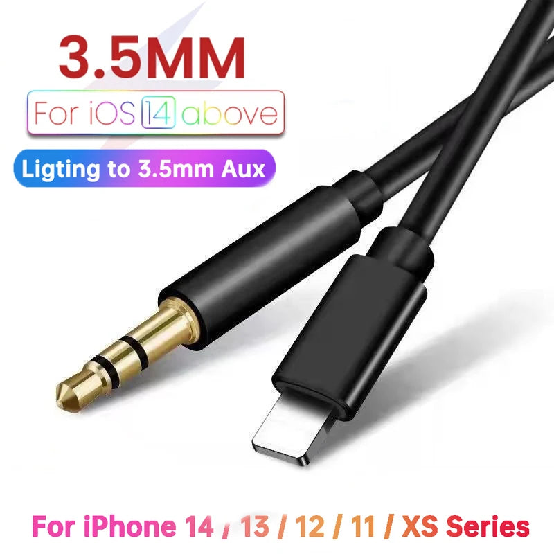 Lighting to 3.5mm Aux Cable for iPhone 15 14 13 12 11 Pro Max X 8 7 3.5mm Headphone Jack Adapter Stereo Audio Cable For iOS Cord