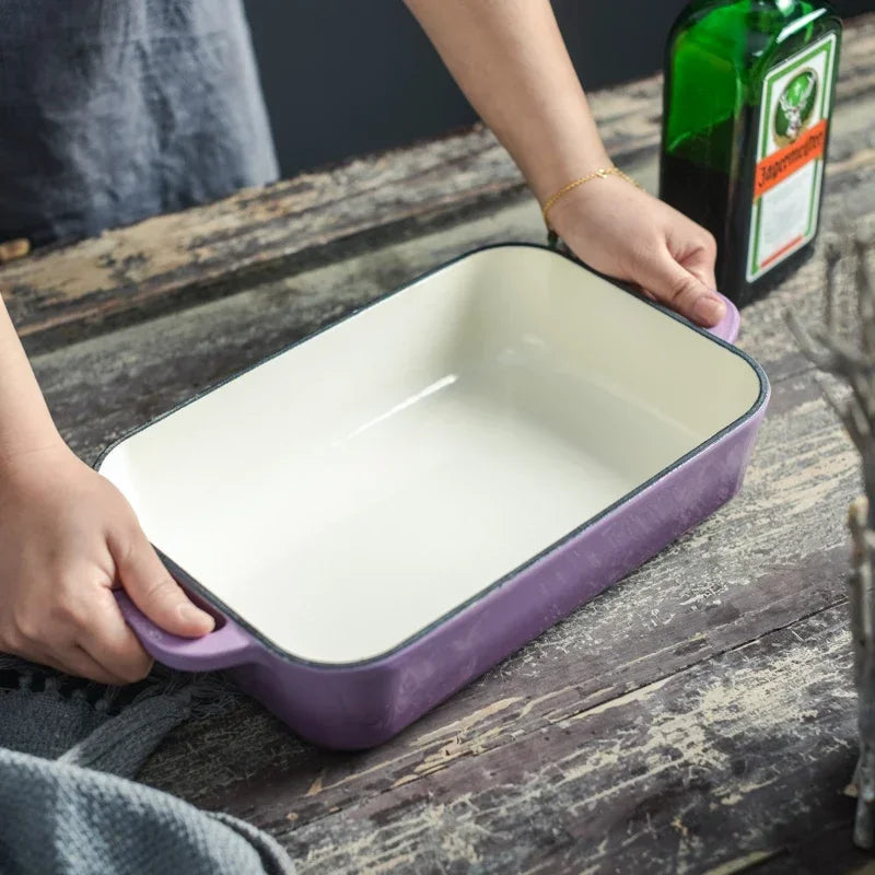 Induction Cooker Special Pot Large Capacity Cookware Enamel Cast Iron Baking Tray Big Handy Bowl Deepen Colored Large Plate Best
