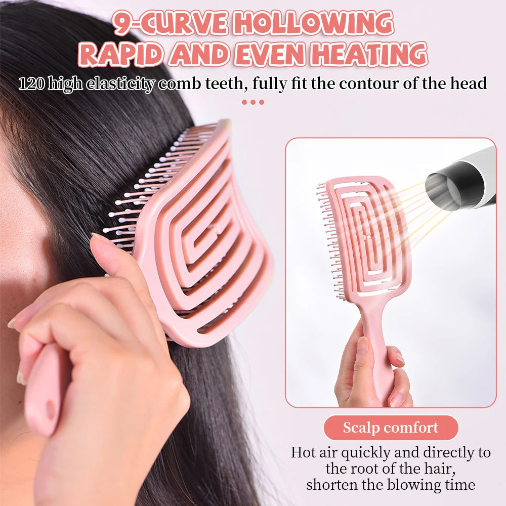 Hairbrush Hair Scalp Massage Comb Women Wet Dry Curly Detangle Hair Brush for Salon Hairdressing Styling Tools Fluffy Hair