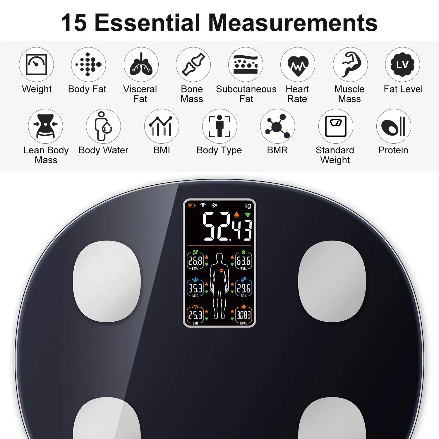 INSMART Body Weight Scale Balance Smart Digital Bathroom Scale for Human 180KG BMI Body Fat Professional Bioimpedance Scale