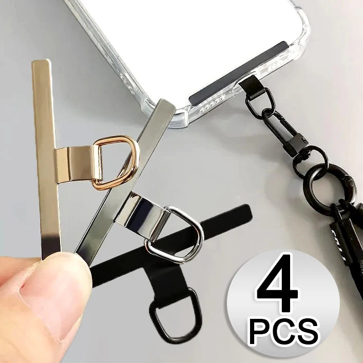 4/1PCS  Ultra-thin Stainless Steel Phone Tether Patch Gasket Cellphone Strap Parts Replacement Lanyard Safety Connect Piece
