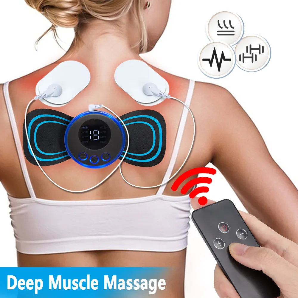 Neck Massager EMS Muscle Stimulator Electric Cervical Massage Patch Low Frequency Pulse Massage Pads Pain Relief Relaxation Tool