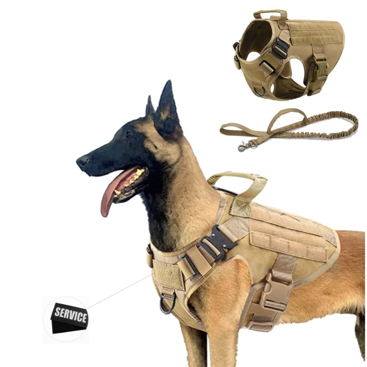 Large Dog Harness And Leash Set Pet German Shepherd Malinois Training Walking Vest Dog Harness And Collar Set For All Breeds Dog