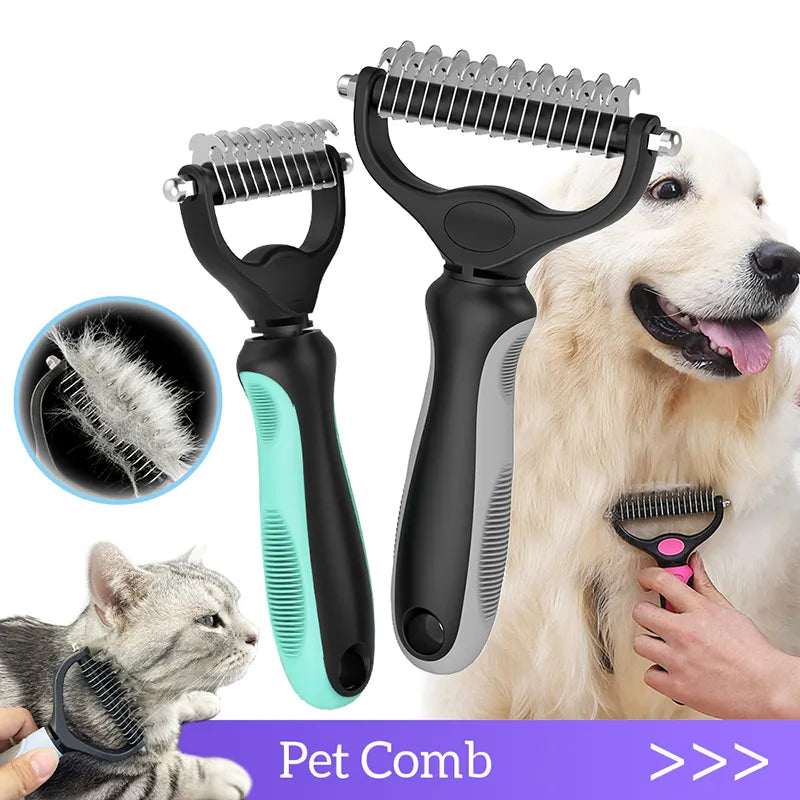 Pet Hair Removal Comb Cat Dog Brush Pet Hair Grooming Tool Puppy Hair Shedding Combs Pet Fur Trimming Dematting Deshedding Brush