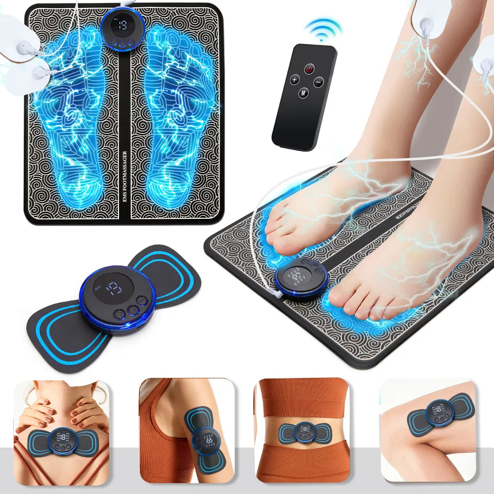 Electric EMS Foot Massager Accessories Pulse Muscle Stimulator Foldable Foot Massage Pad Relief Pain Relax,Support Dropshipping