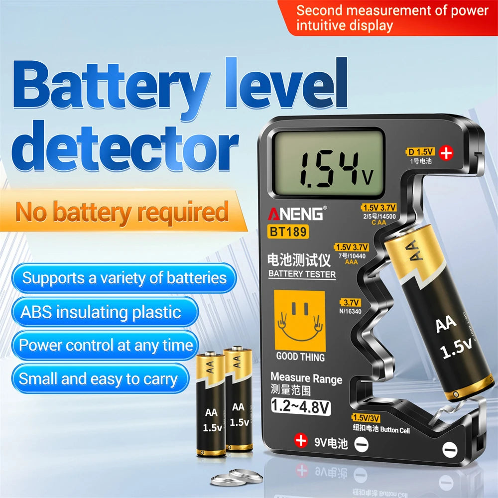 Ultra-small Battery Tester 9V AA AAA Button Cell Universal Household LCD Digital Display Battery Tester Power Bank Detector Tool
