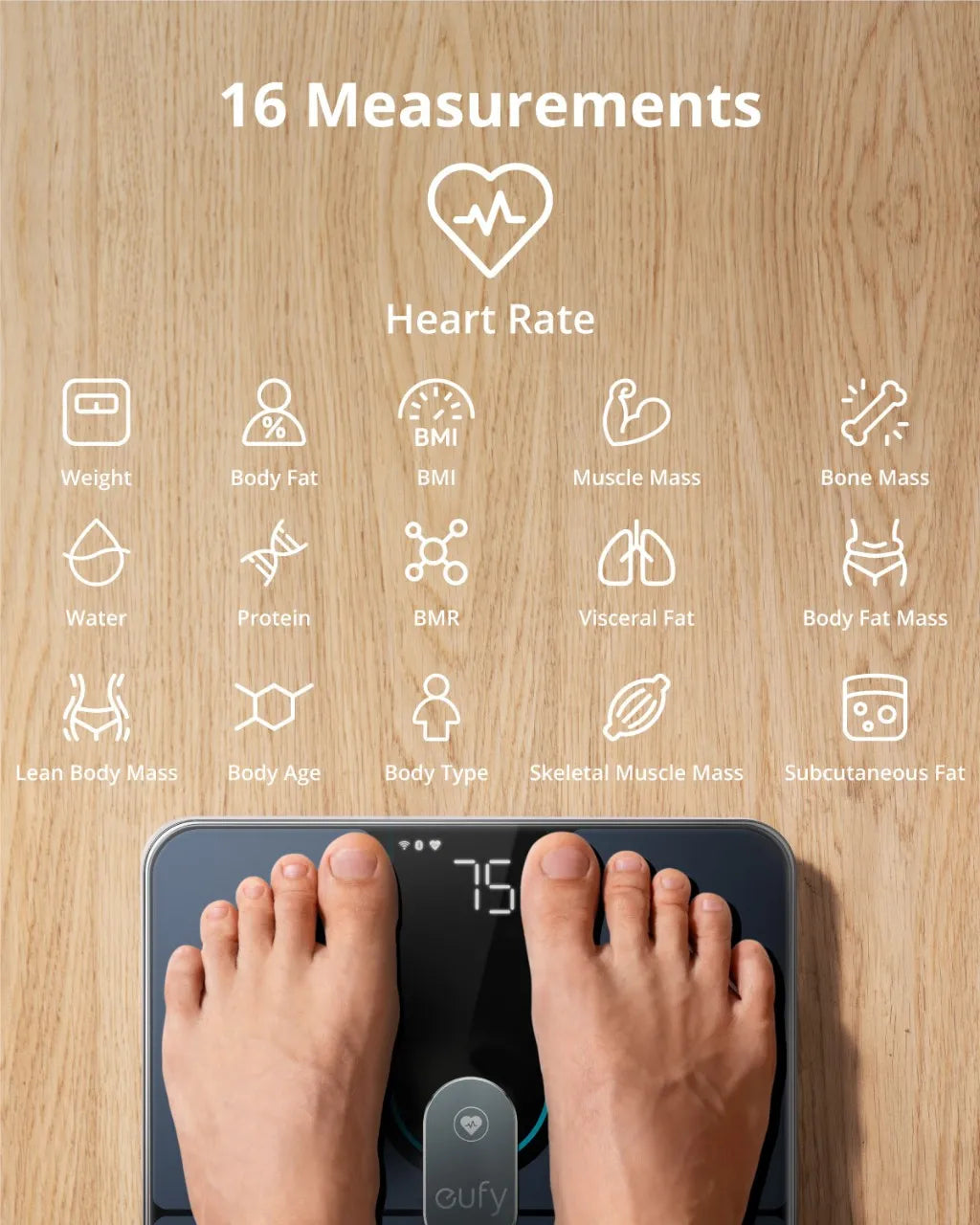 eufy Smart Scale P2 Pro Digital Bathroom Scale Wi-Fi Bluetooth 16 Measurements Including Weight Heart Rate Body Fat