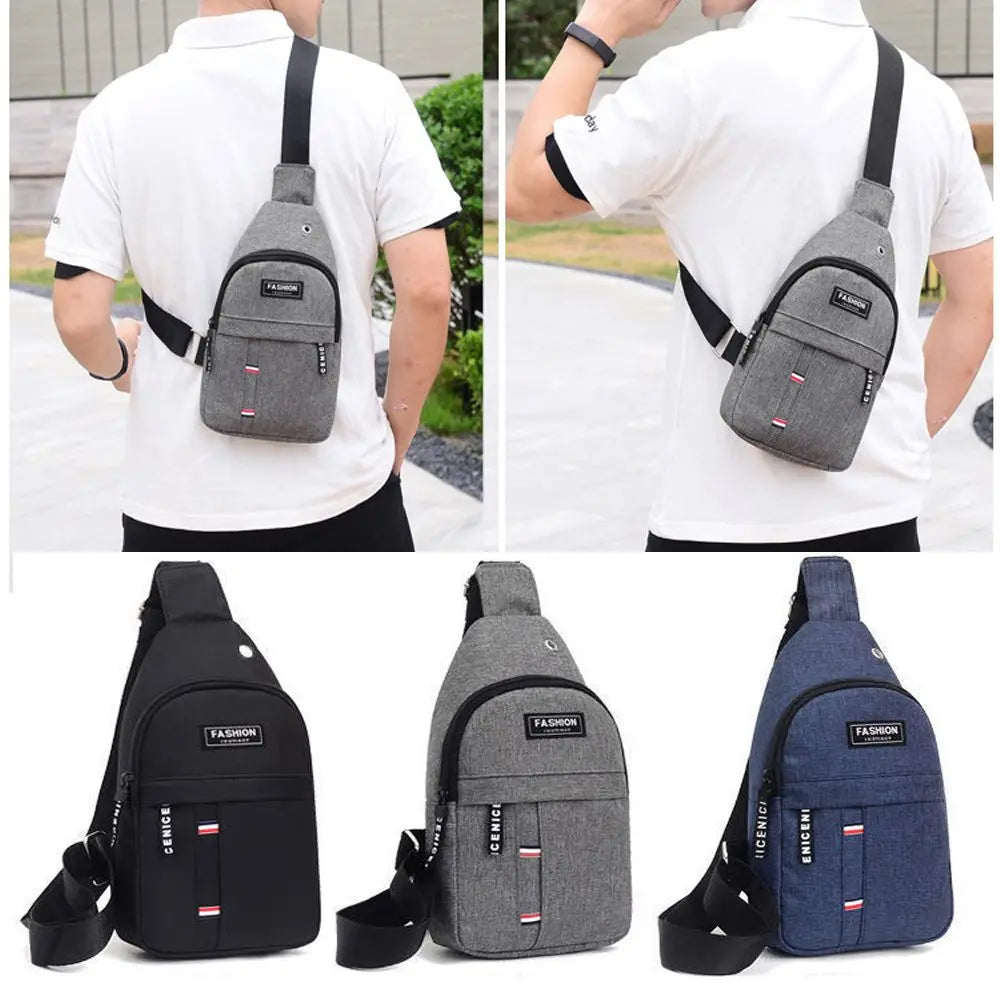 Men's Chest Bag New Fashion Korean-Style Casual Sports Water-Proof Shoulder Crossbody Bag Cross Body Chest Bag for Men