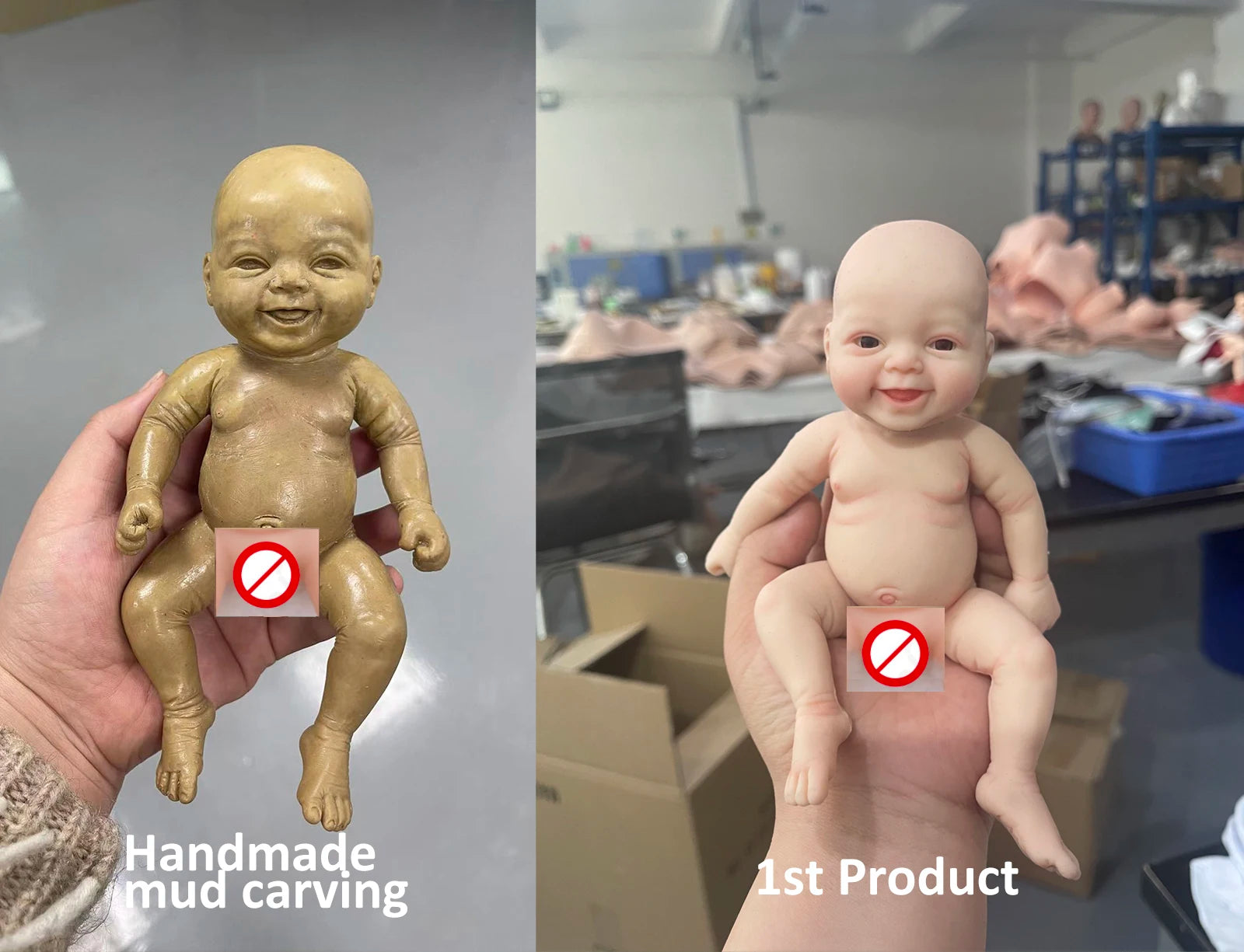 7" Boy Micro Preemie Full Body Silicone Smile Baby Doll "Noah" Lifelike Mini Reborn Doll Surprice Children Anti-Stress
