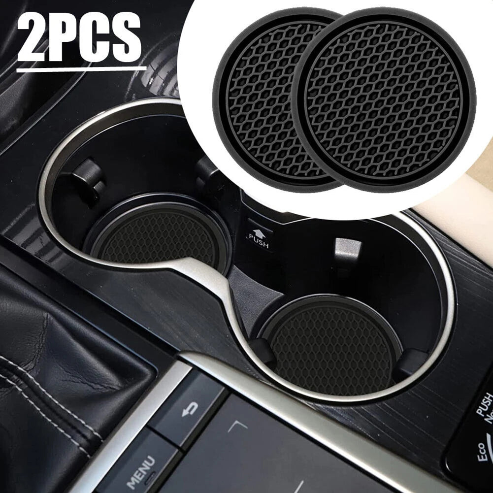 2/4pcs Car Auto Cup Holder Anti Slip Insert Coasters Pads Universal Car Interior Accessories Car Cup Holders Black For Car Home