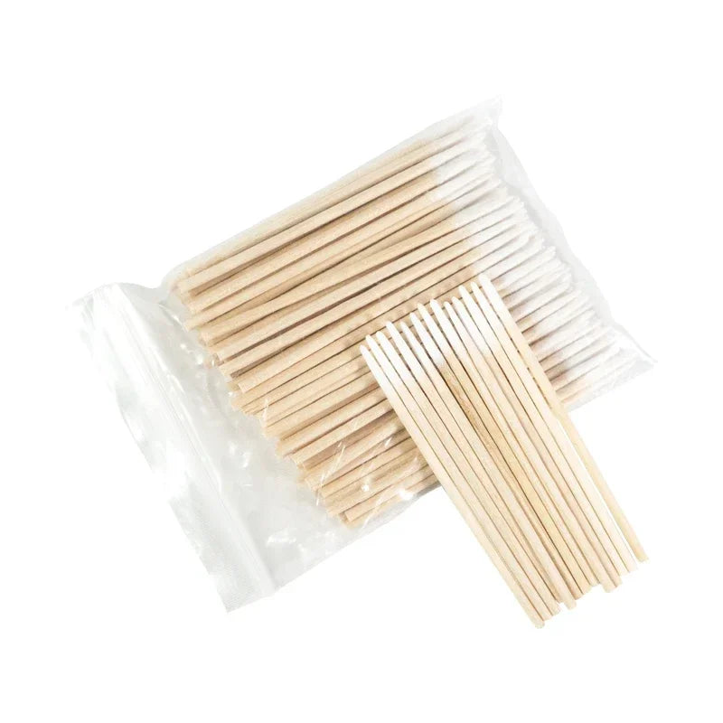 100-1000Pc Nails Wood Cotton Swab Clean Sticks Bud Tip Wooden Cotton Head Manicure Detail Corrector Nail Polish Remover Art Tool