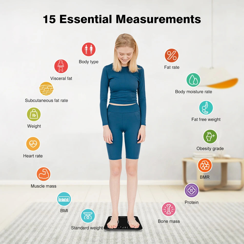 INSMART Bathroom Scale Smart Body Weight Scale Body Balance BMI 180KG Body Fat Digital Bioimpedance Scale for Human
