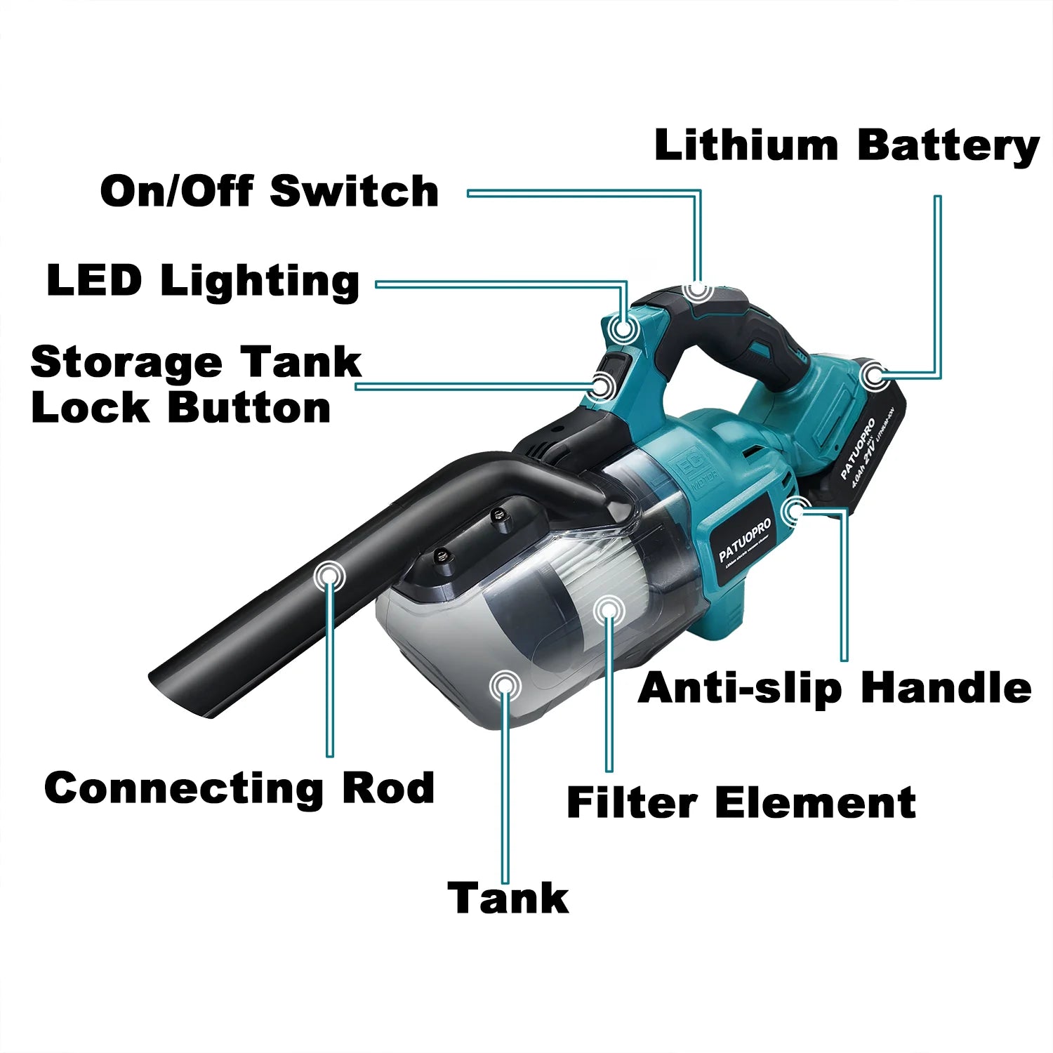 Cordless Handheld Vacuum Cleaner for Makita 18V Battery Portable for Hard Floor Carpet Car Pet Hair Cleaning
