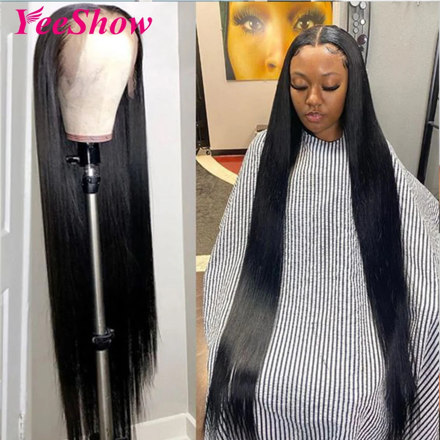 32 Inch Straight Lace Front Wig 13x4 Human Hair Wigs For Women Peruvian Human Hair Remy Transparent HD 13x6 Lace Frontal Wigs