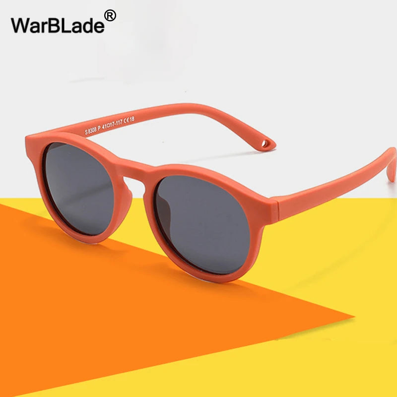WarBlade Small Round Polarized Kids Sunglasses Silicone Flexible Safety Children Glasses 0-3 Years Boys Girls Baby Eyewear UV400