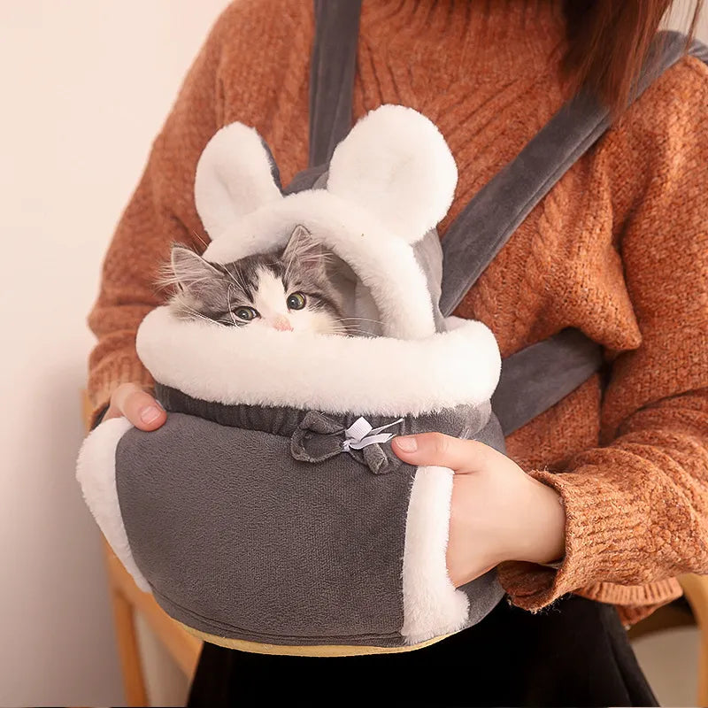 Carrier for Cat Backpack for Cat Cats Portable Winter Warm Two-Shoulder Space Backpack Pet Outing Bag Conveyors and Strollers