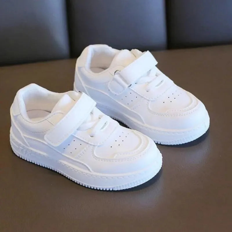 Tenis Sneakers Kids Spring/Autumn New Boys Girls Sports Shoes Casual Board Shoes Leather Soft Soled Children Small White Shoes