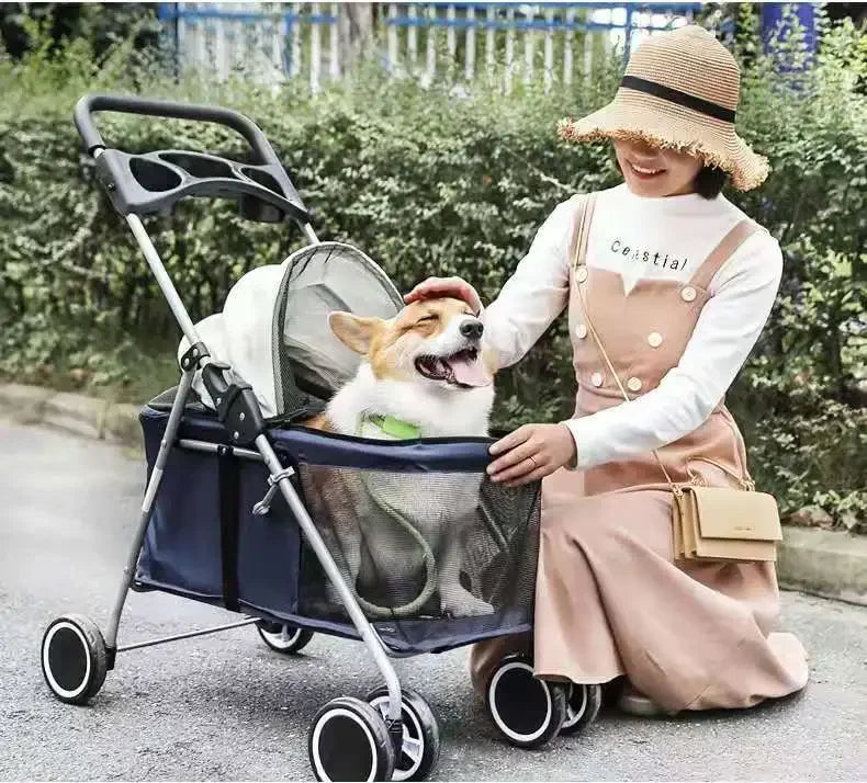 Outdoor Portable Folding Pet Trolley Car Dog Cat Mouse Rabbit Small Light Car Dog and Cat Carrier