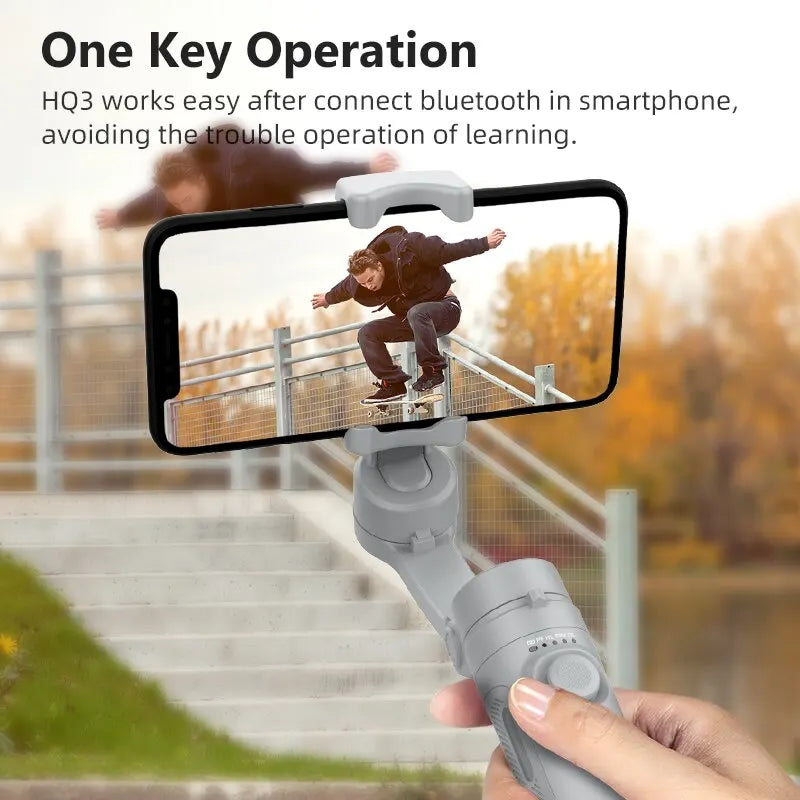 HQ3 3-Axis Gimbal Stabilizer for Smartphone Foldable Handheld Phone Video Record Vlog Anti-Shake Stabilizer for iPhone Android