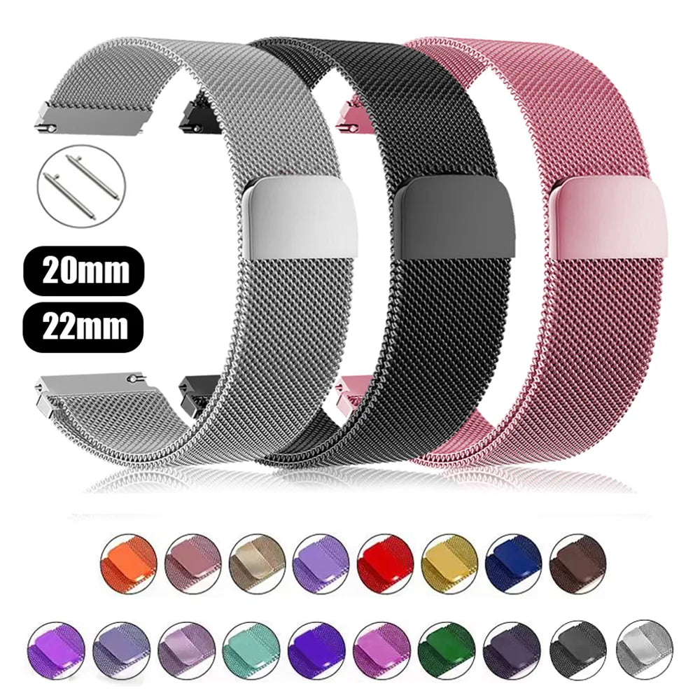 20mm 22mm Strap for Samsung Galaxy watch 4/5/5Pro 44mm/40mm/Active 1/2 Magnetic loop Bracelet Galaxy Watch 4 classic 46mm 42mm