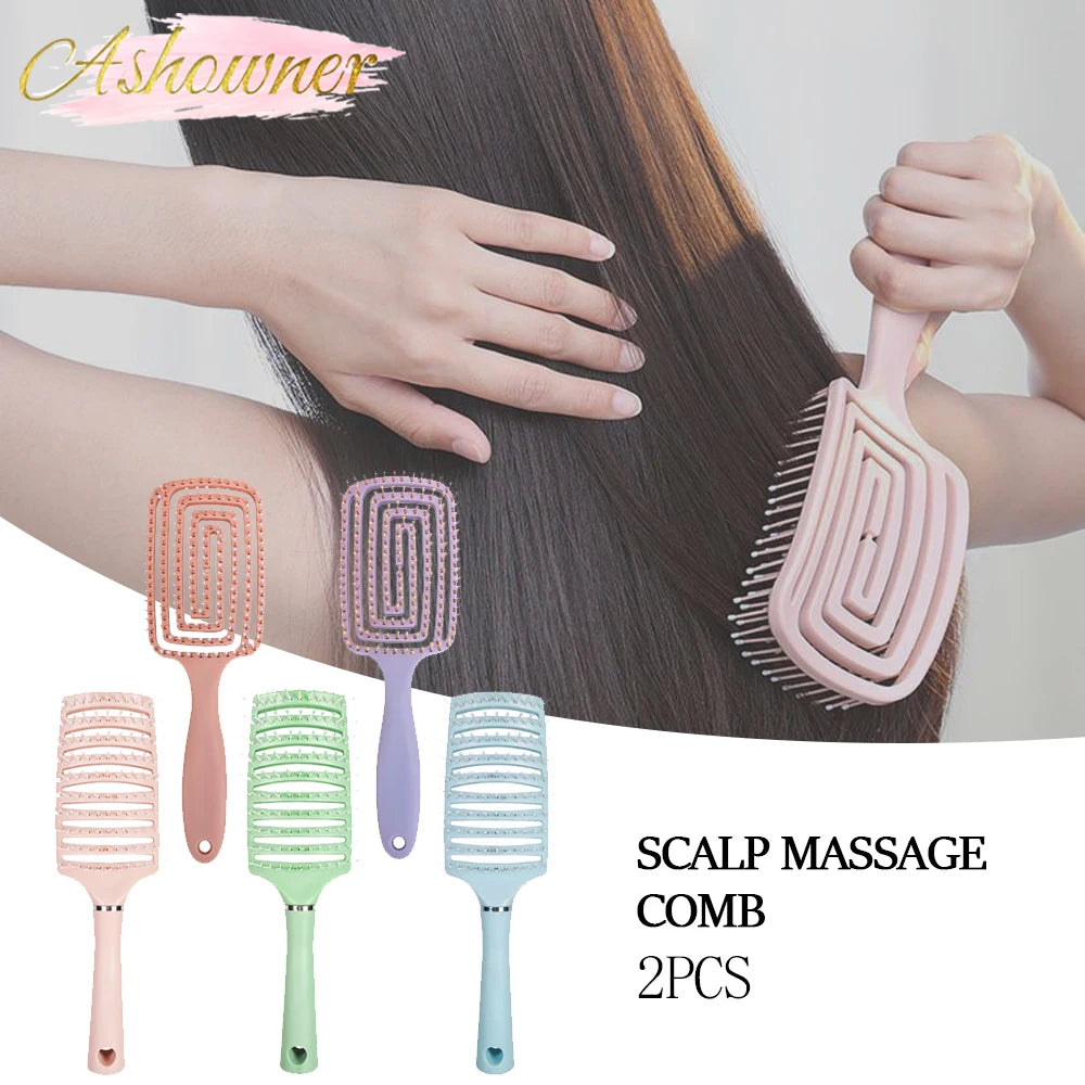 Hairbrush Hair Scalp Massage Comb Women Wet Dry Curly Detangle Hair Brush for Salon Hairdressing Styling Tools Fluffy Hair