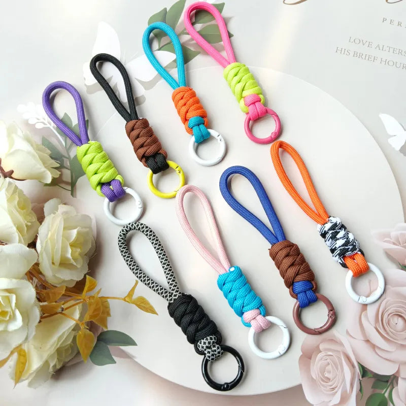 Creative Braided Lanyard Keychain For Phone Case Women Anti Lost Knot Rope Strap Car Key Chains Diy Accessories Fashion Keyring