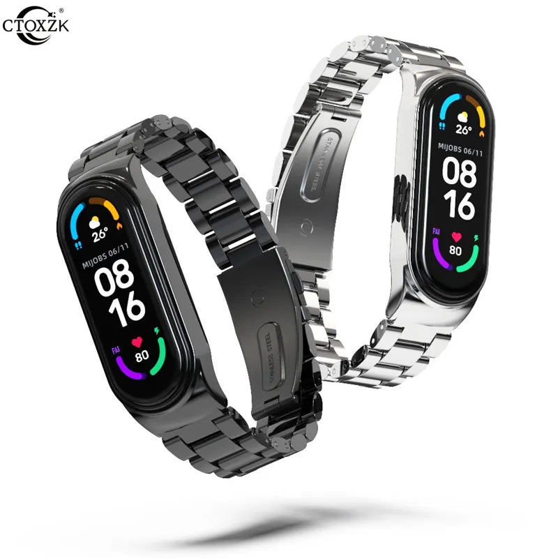 Strap For Xiaomi Mi 8 Strap Miband7 6 5 4 3 Metal Wristbands For Xiaomi Mi Band 6 Bracelet Stainless Steel Watchband Accessories