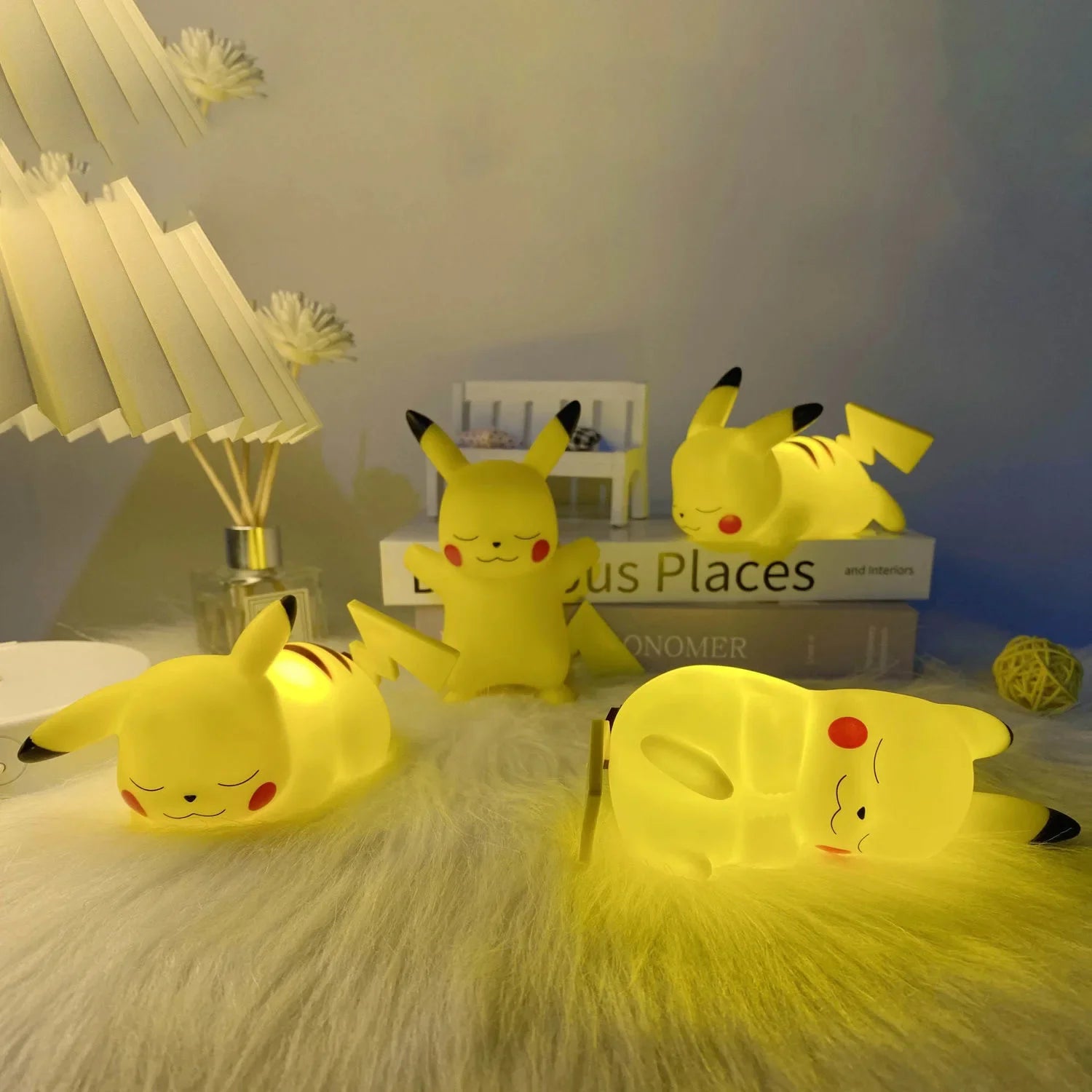 Pokemon Pikachu Night Light Cute Anime Soft Light Bedroom Bedside LED Light Room Decoration Children's Toy Gift