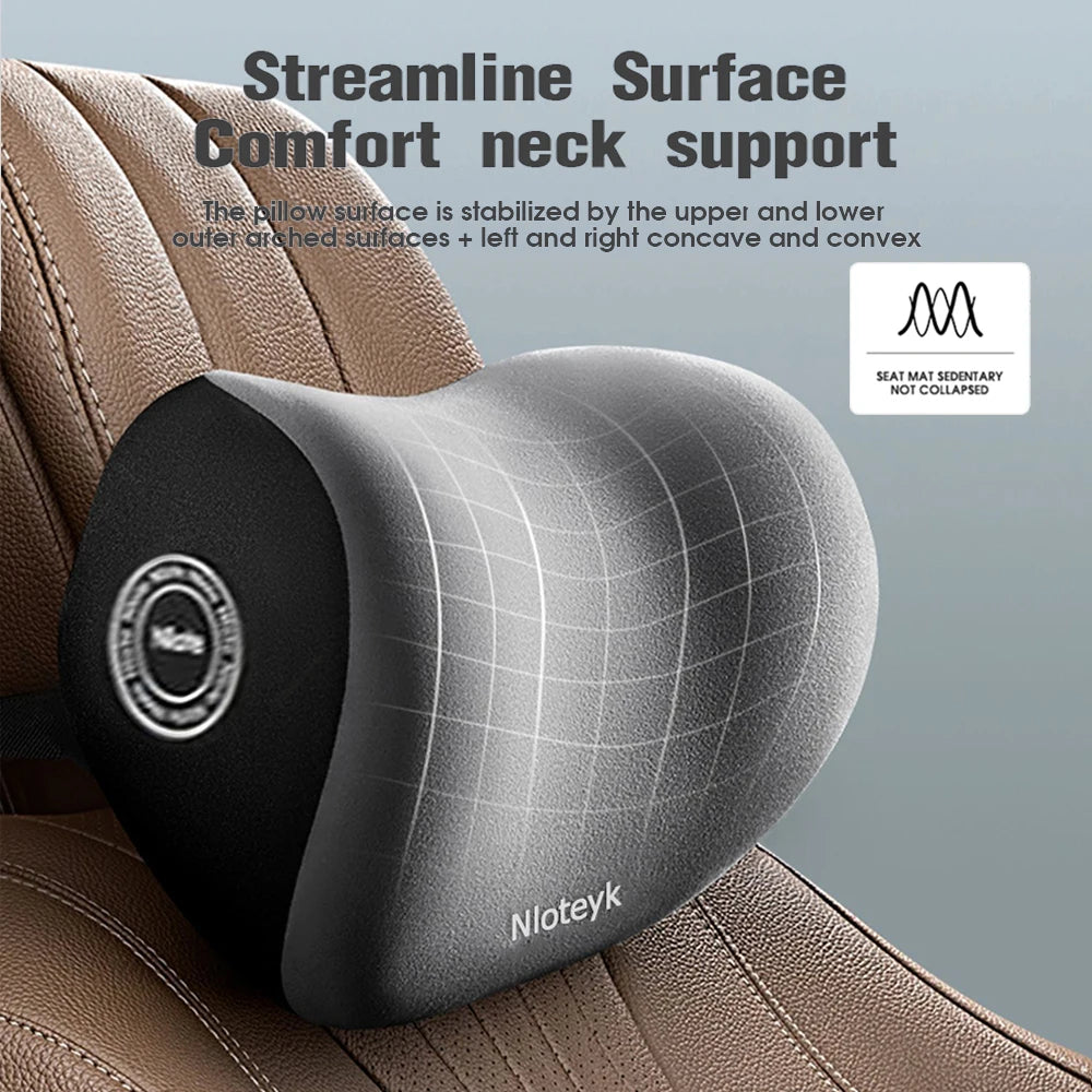 Memory Foam Car Neck Pillow Protective Lumbar Back Support Breathable Car Headrest Cushion Relieve Stress Car Seat Pillow