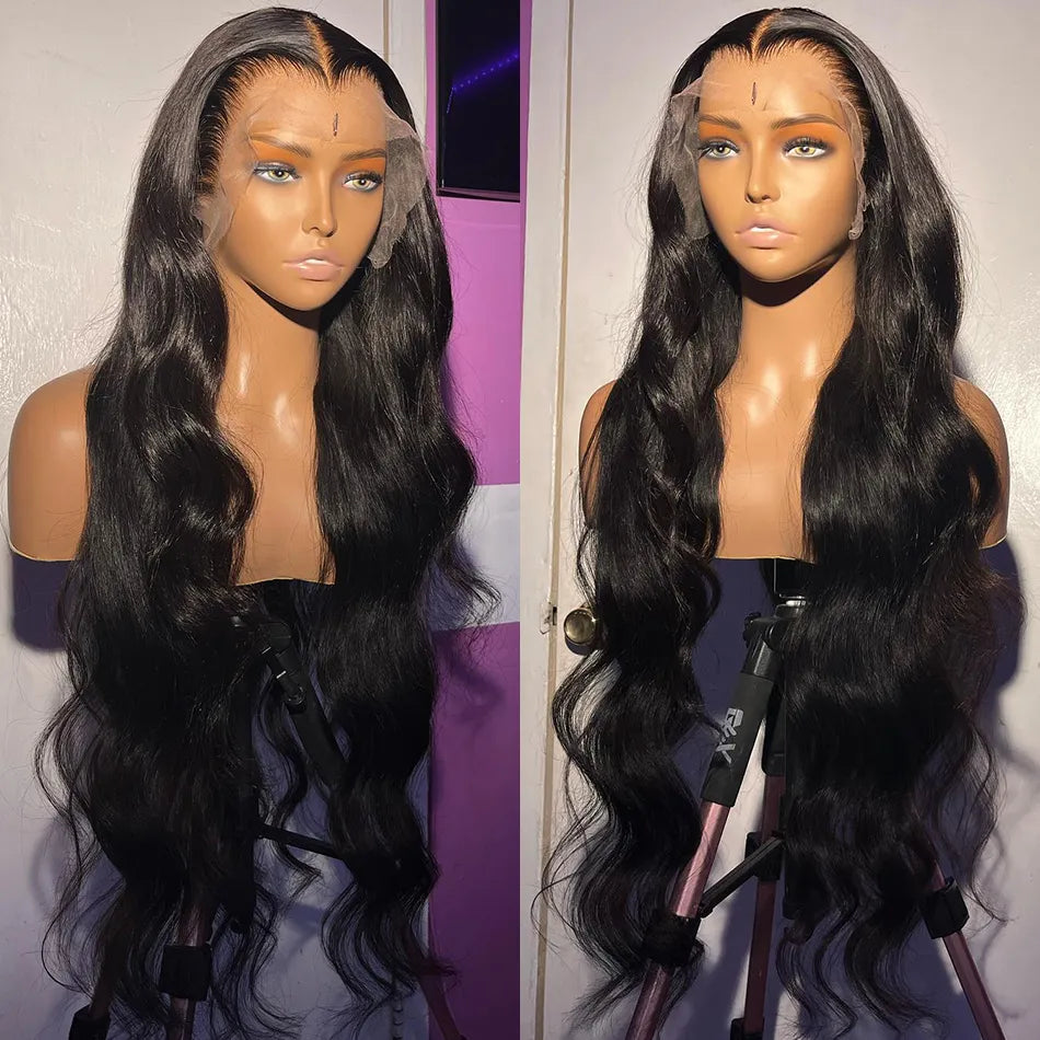 30inch 13x4 Body Wave Lace Front Wig Human Hair PrePlucked Brazilian Human Hair Lace Frontal Wigs For Women 4x4 Lace Closure Wig