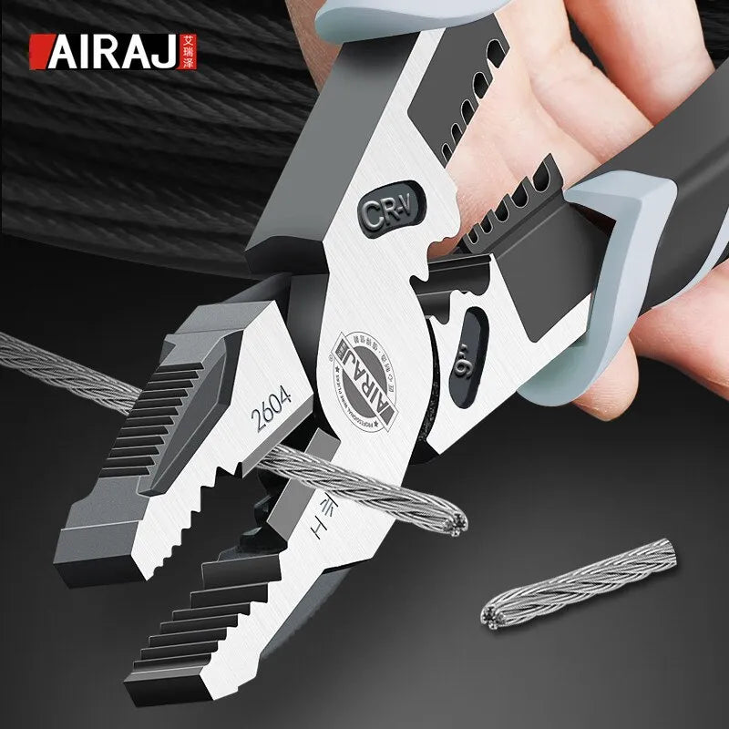 AIRAJ 7/8/9 Inch Wire Pliers Sharp Large Opening Stripping Pliers Industrial Grade Multifunctional Hardware Manual Tools