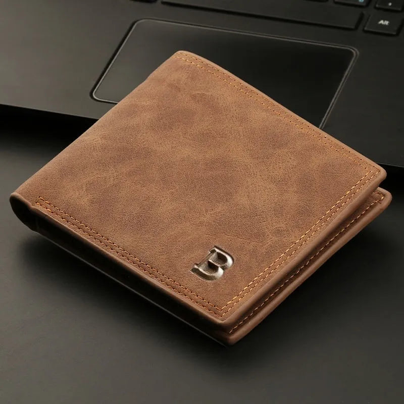 Hot Selling Leather Wallet Top Men Coin Bag Minimalist Thin Purse Card Pack Purse Business Short Wallet for Men 2023 New Fashion