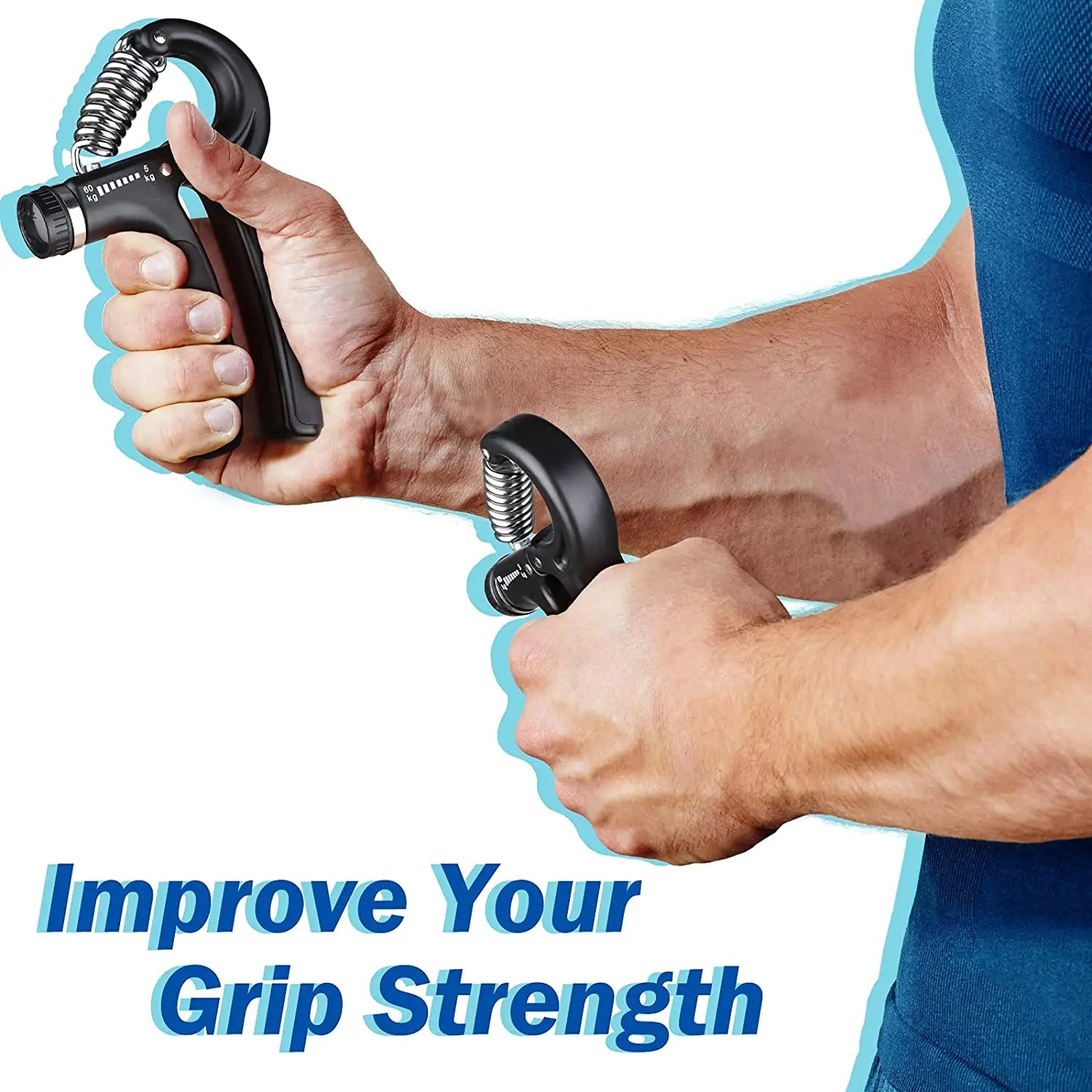 Hand Grip Fitness C/Mola Ajustável De Punho E Antebraço Mãos, Aparelho Para Exercício De Pulso